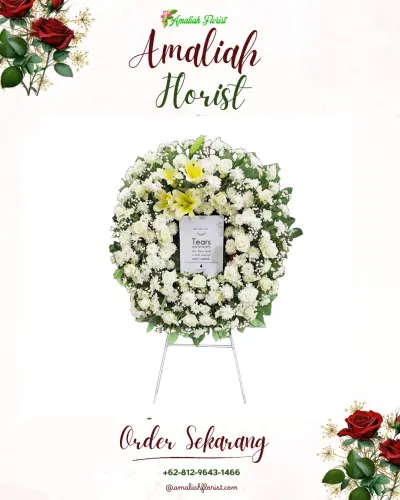 Krans Bunga Duka Cita di Pasar Padi