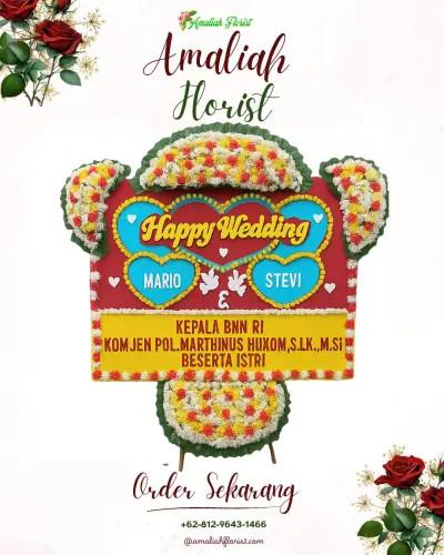 Karangan Papan Bunga Pernikahan di Pasar Padi